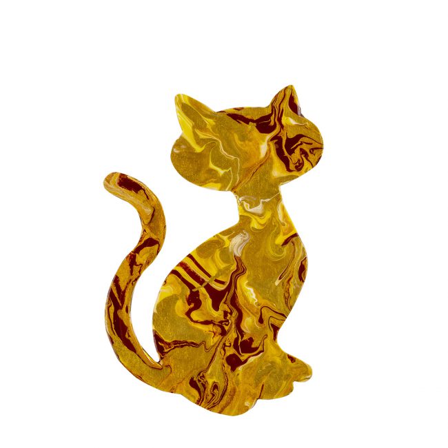 Pirate's Treasure Resin Art Cat Gold