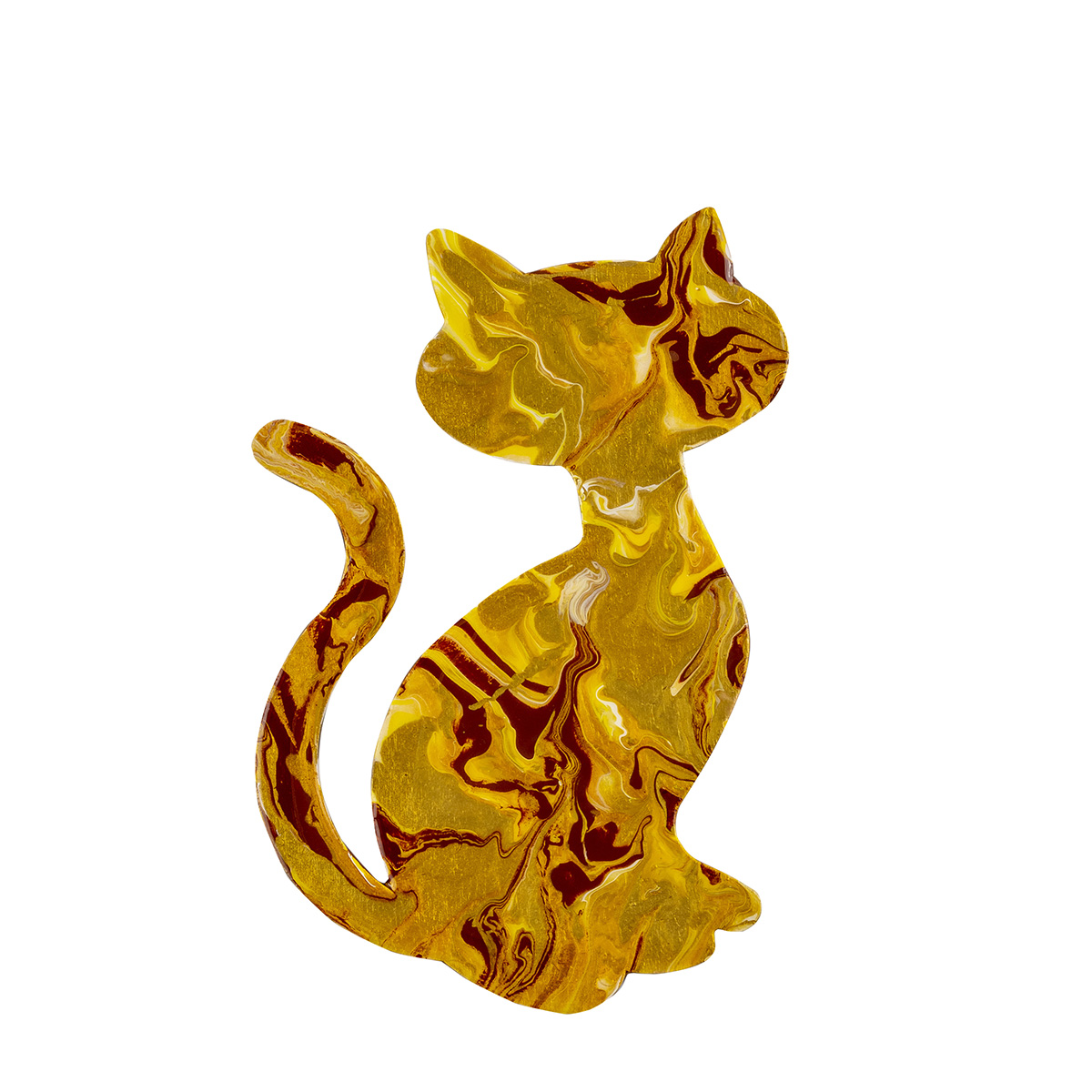 Pirate's Treasure Resin Art Cat Gold
