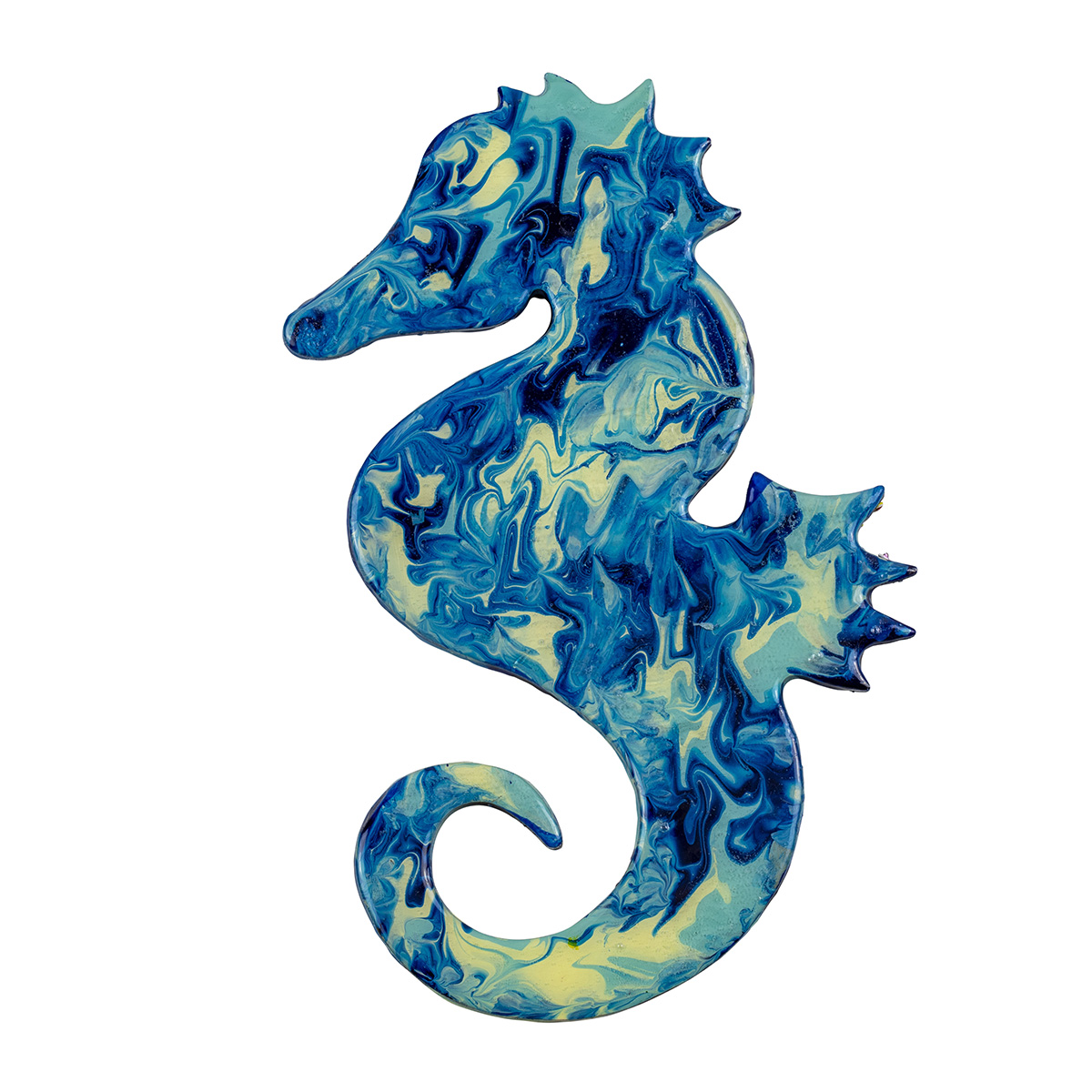 Pirate's Treasure Resin Art Seahorse Blue