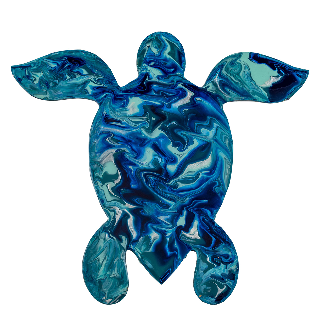 Pirate's Treasure Resin Art Turtle Blue Green