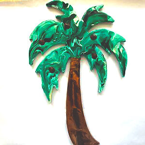 Pirates Treasure Resin Art Palm Tree