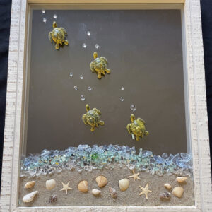 Pirate's Treasure Sea Glass Art Turtle Suncatcher