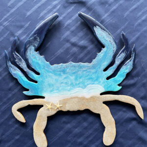 Pirate's Treasure Resin Art Blue Wave Crab