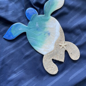 Pirate's Treasure Resin Art Blue Wave Turtle